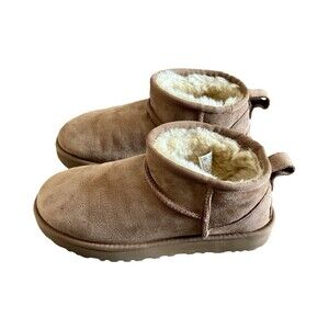 UGG Classic Ultra Mini Chestnut Fall Winter Suede Boots Booties Womens Size 6